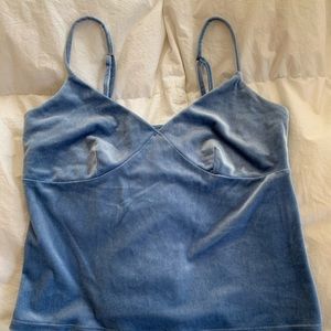 Blue velvet crop top